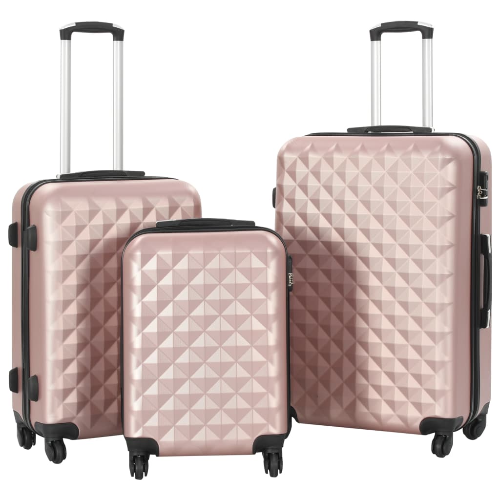 Vidaxl 3-delt hård bagage sæt ABS Roségoud