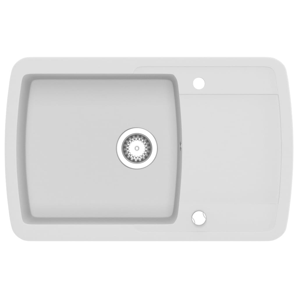 Vidaxl Sink Single Bowl of Granite White