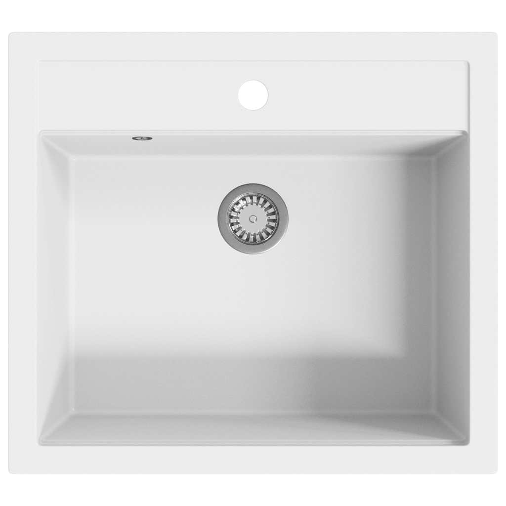 Vidaxl Sink Single Bowl of Granite White