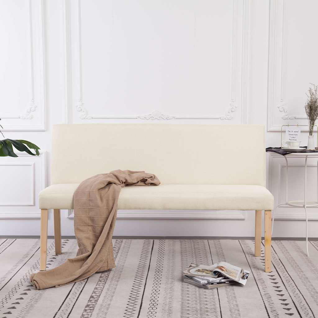 Vidaxl bankje 139,5 cm polyester crème