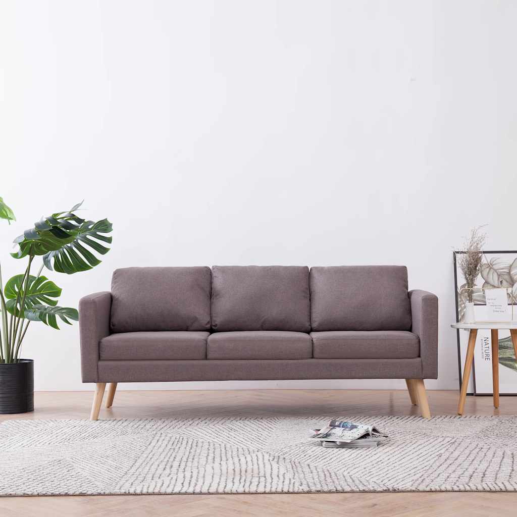 Vidaxl driezitsbank stof taupe