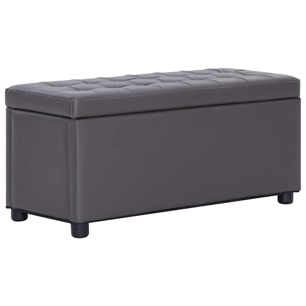 Vidaxl opberghocker 87,5 cm kunstleer grijs