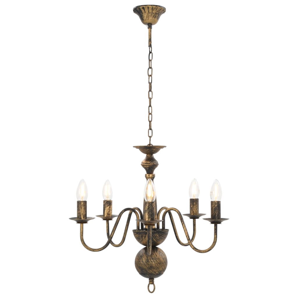 Vidaxl lysekrone 5xe14 Antiques Black