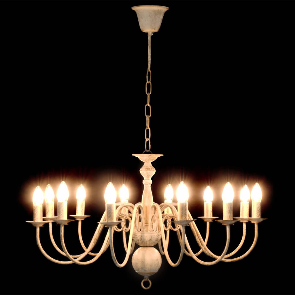 Vidaxl lysekrone 12xe14 Antique White
