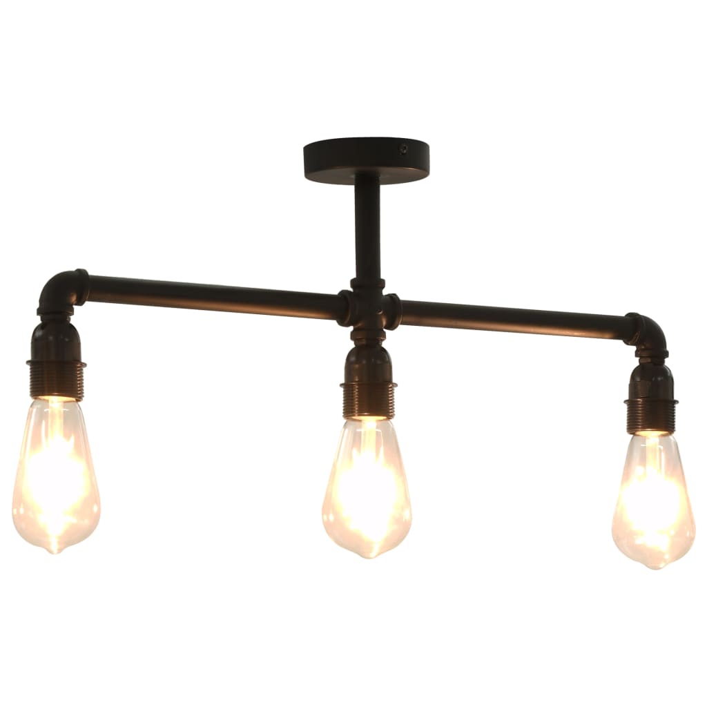 Vidaxl loft lampe 3xe27 sort