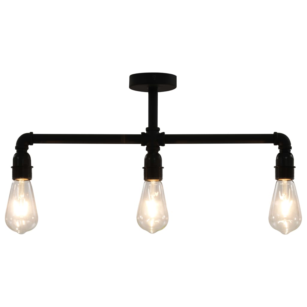 Vidaxl loft lampe 3xe27 sort