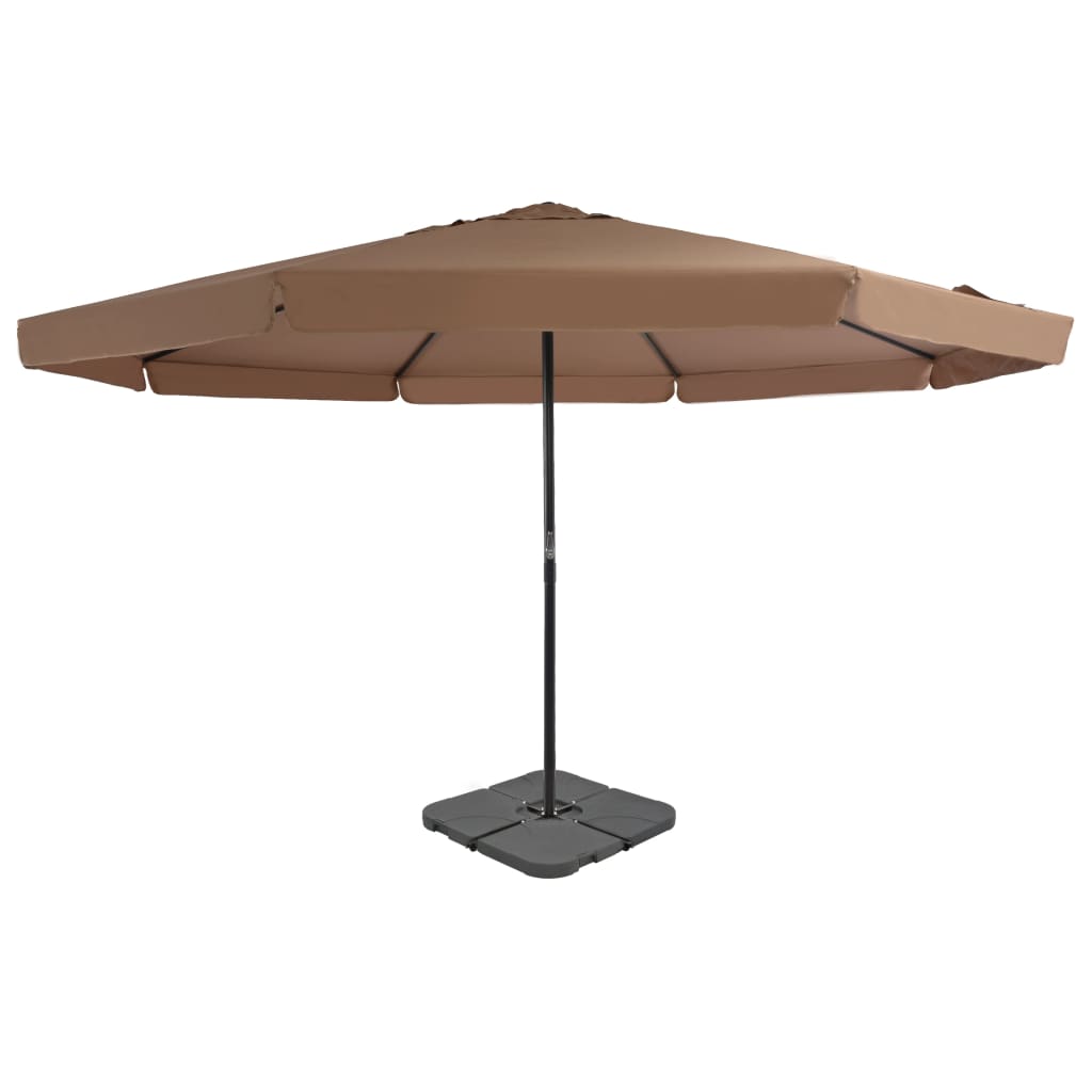Vidaxl -parasol med bærbar base taupe