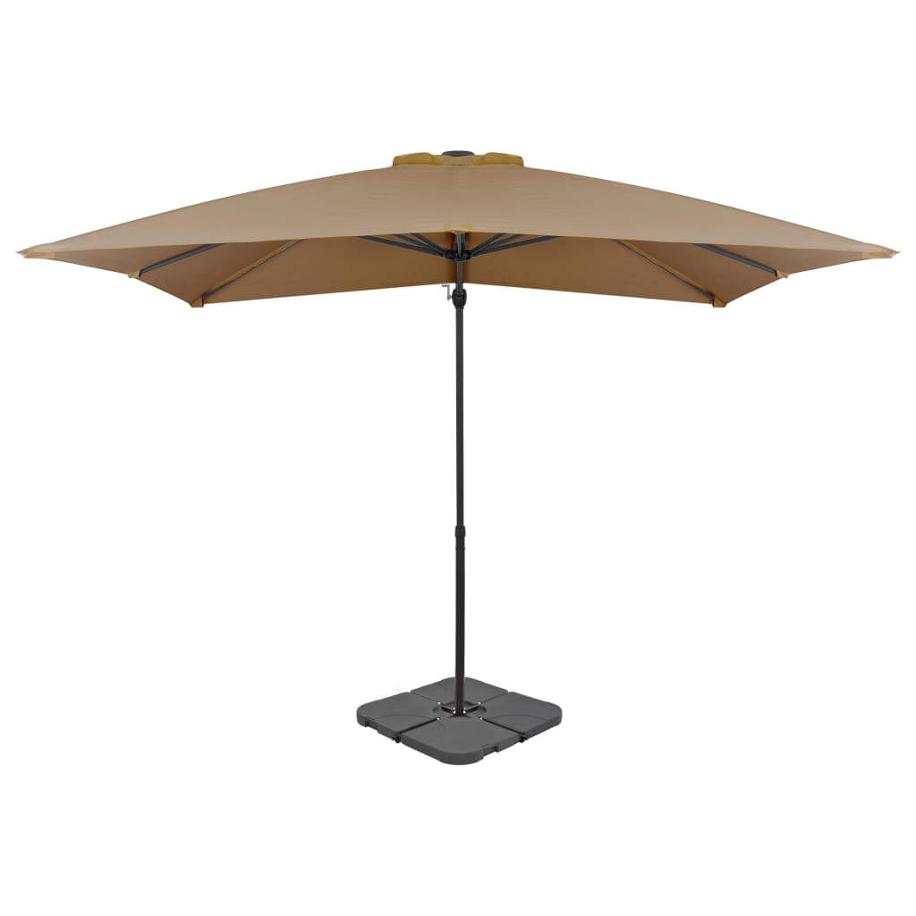 Vidaxl -parasol med bærbar base taupe