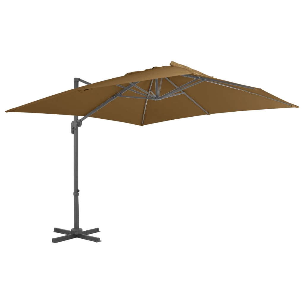 VidaXL parasol med bærbar base taupe