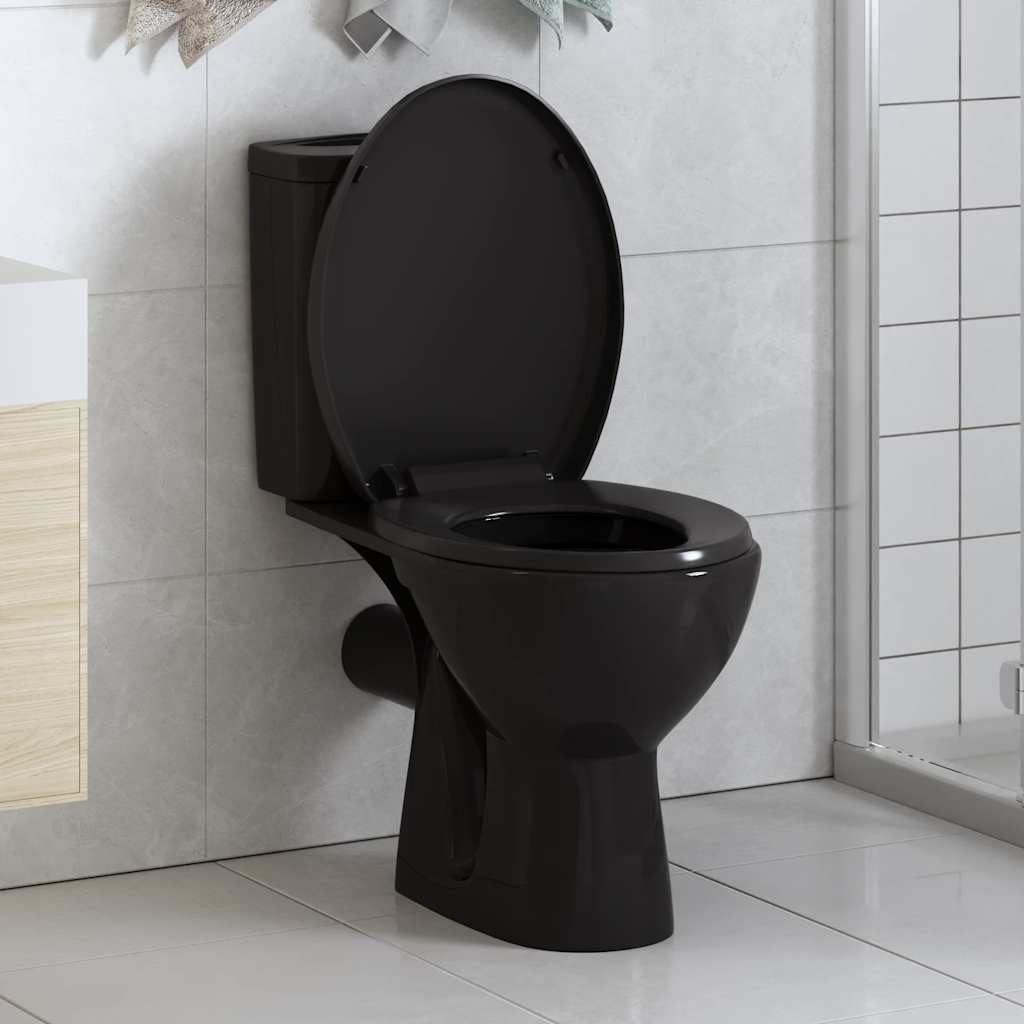 Vidaxl toilet sæde blødt tæt med hurtig frigørelsesdesign sort