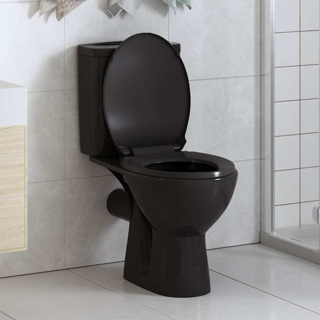 Vidaxl toilet sæde blødt tæt med hurtig frigørelsesdesign sort