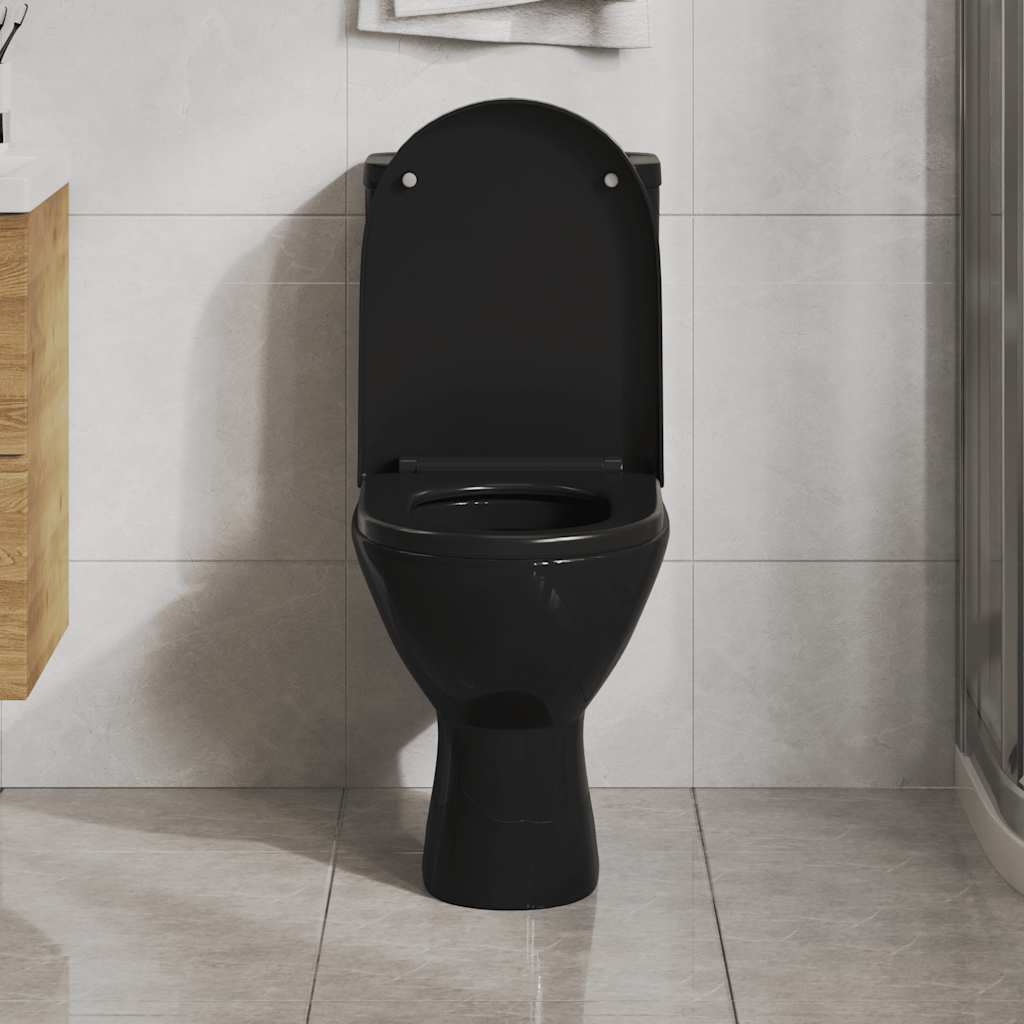 Vidaxl toilet sæde blødt tæt med hurtig frigørelsesdesign sort