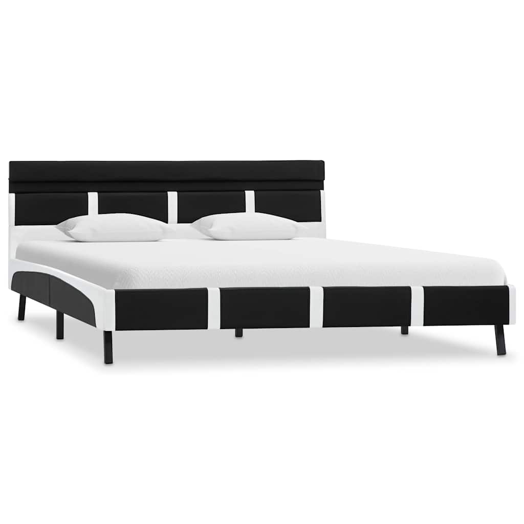 Vidaxl bedframe met led kunstleer zwart 120x200 cm
