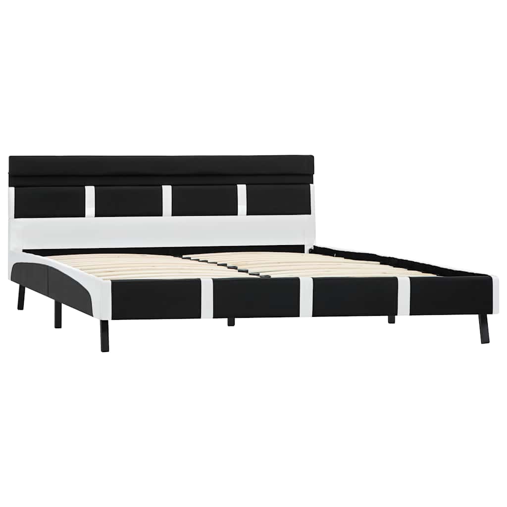 Vidaxl bedframe met led kunstleer zwart 160x200 cm