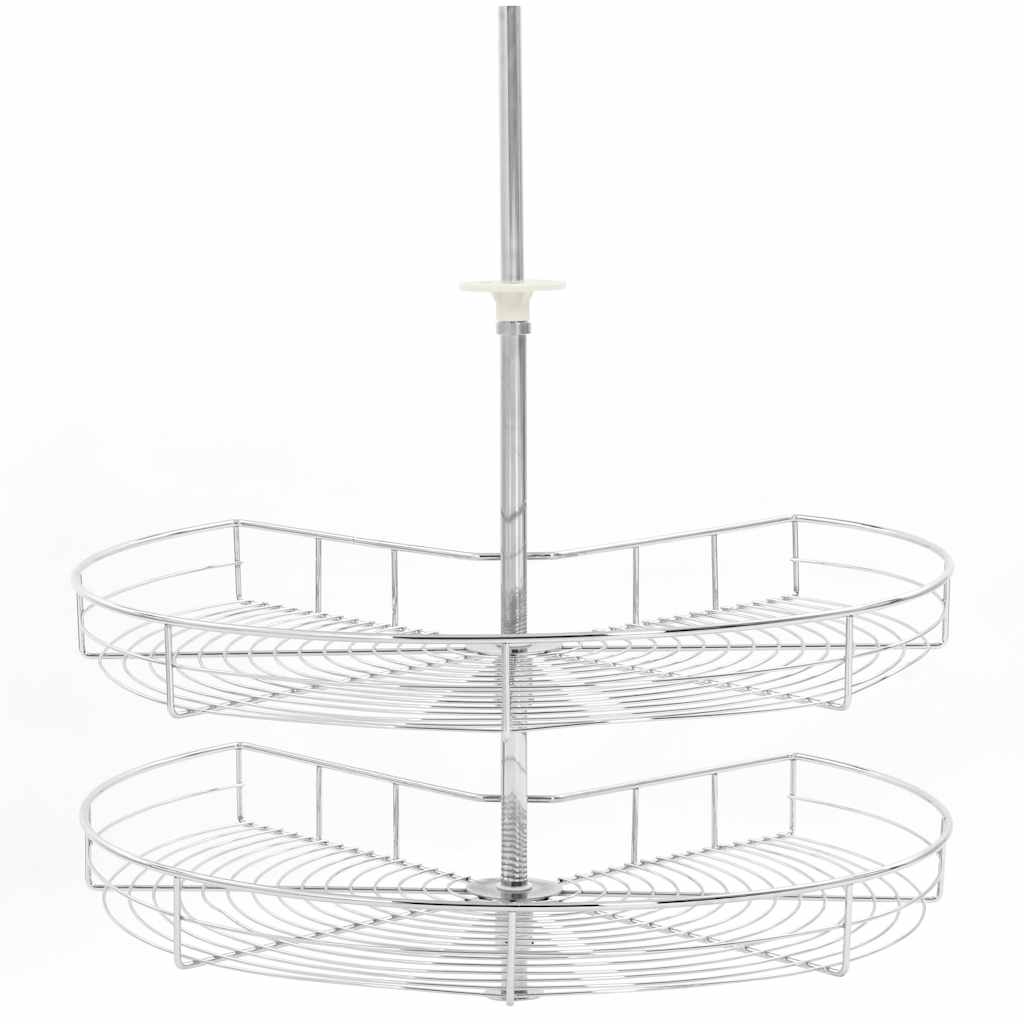 Vidaxl Wire Basket Kitchen 2-lag 270 grader 71x71x80 cm sølvfarvet