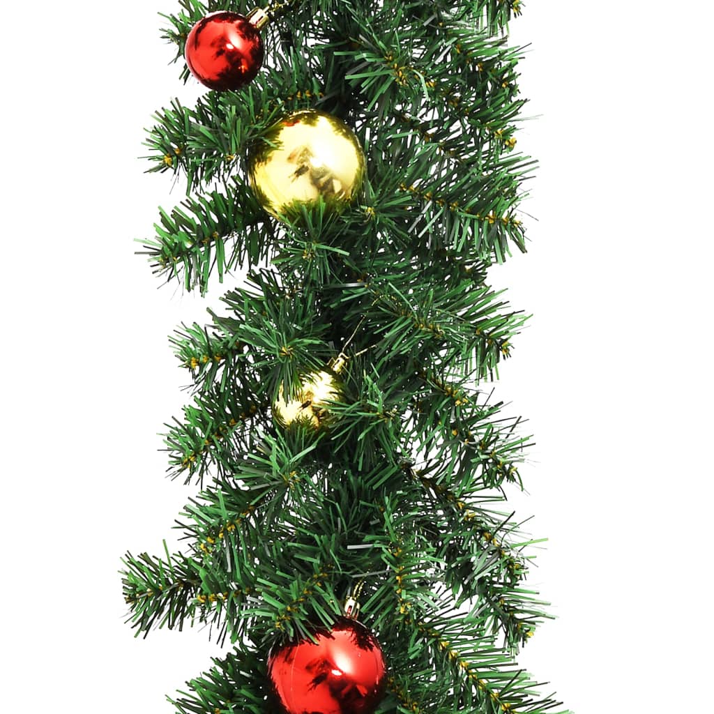 Vidaxl Christmas Garland dekoreret med julekugler 20 m