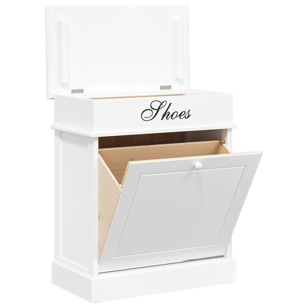 Vidaxl Shoe Cabinet 50x28x58 cm Paulowniahout White
