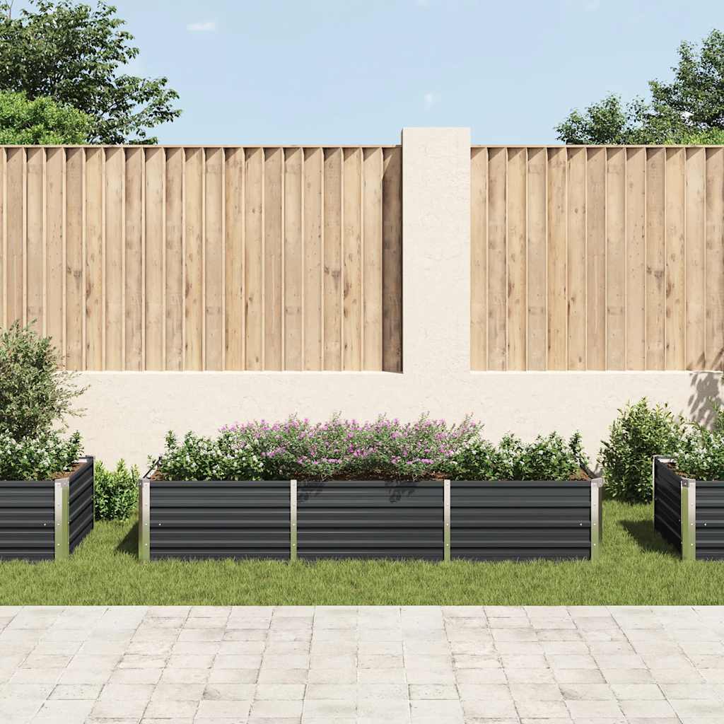 Vidaxl planter hævet 240x80x45 cm galvaniseret stål antracit