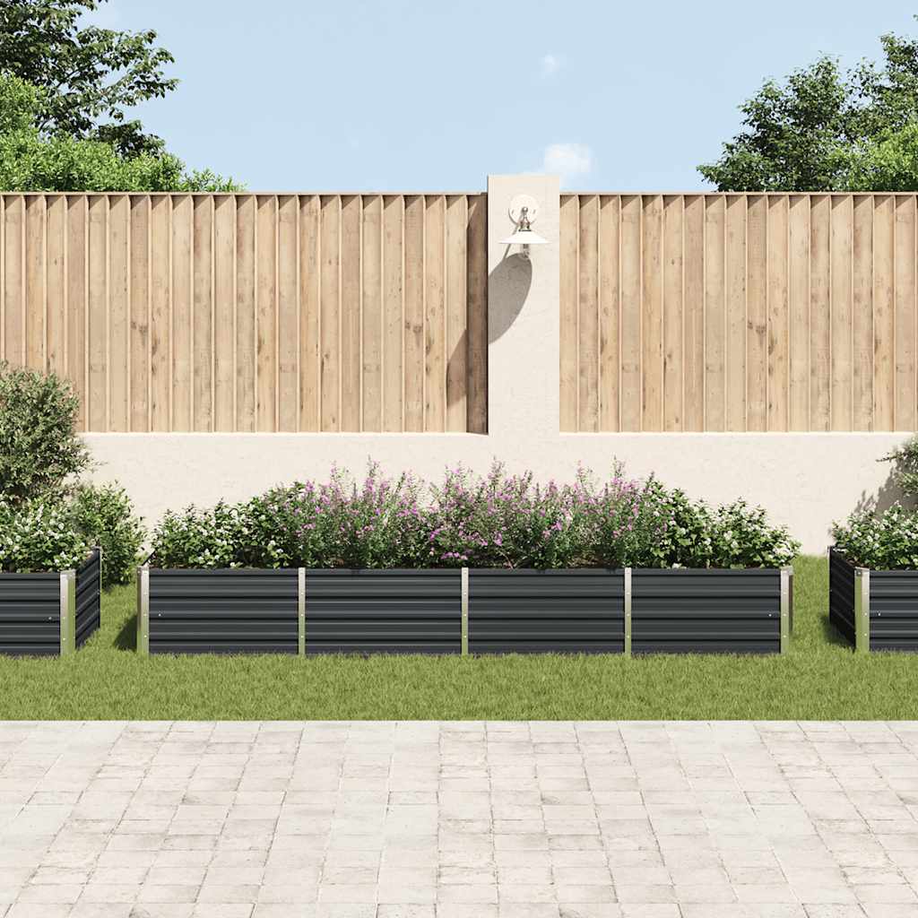 Vidaxl planter indsat 320x80x45 cm galvaniseret stål antracit