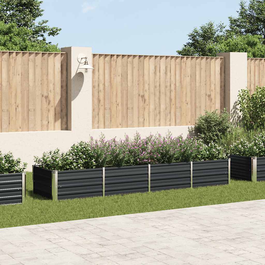 Vidaxl planter indsat 320x80x45 cm galvaniseret stål antracit