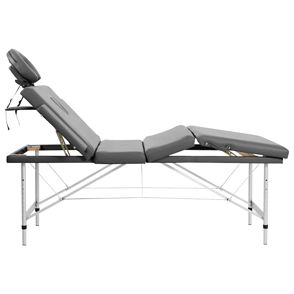 VidaXL massagebriks med 4 zoner 186x68 cm aluminiumsstel antracit