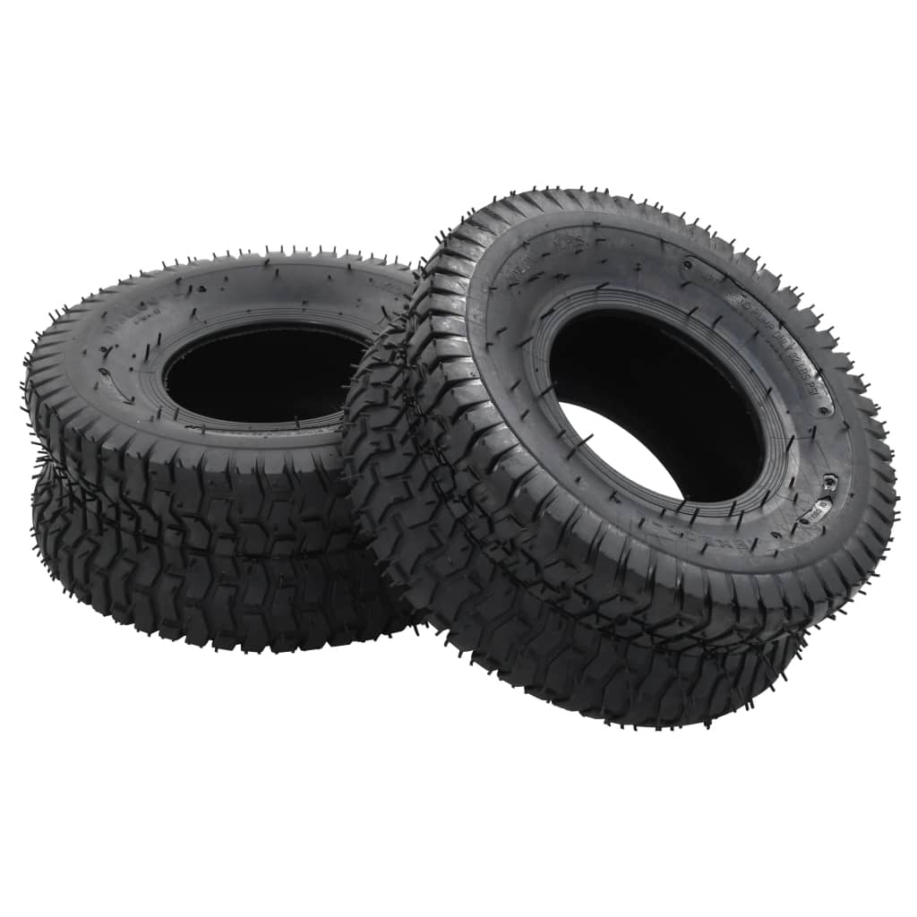 Vidaxl 4-delt trillebørdæk og det indre dæk sæt 15x6,00-6 4PR gummi