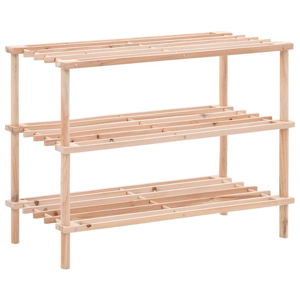 Vidaxl Shoe Rack 3-lags solid Pinewood