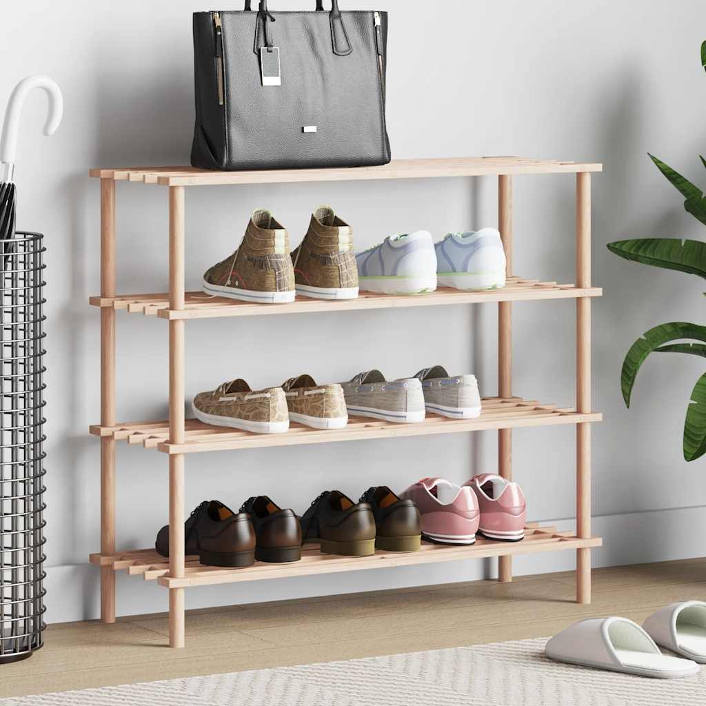Vidaxl Shoe Rack 4-lags solid Pinewood