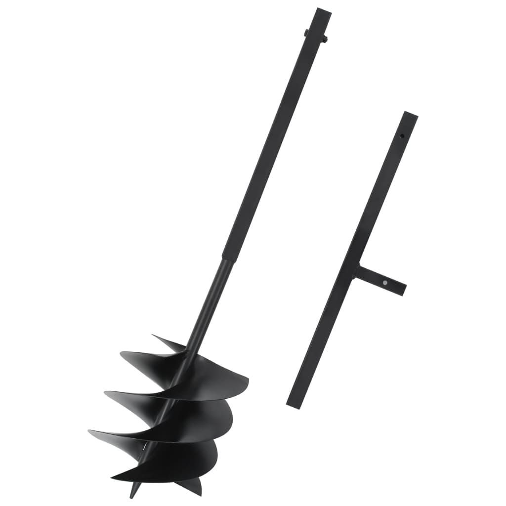 Vidaxl jordbor med håndtag 250 mm stål sort