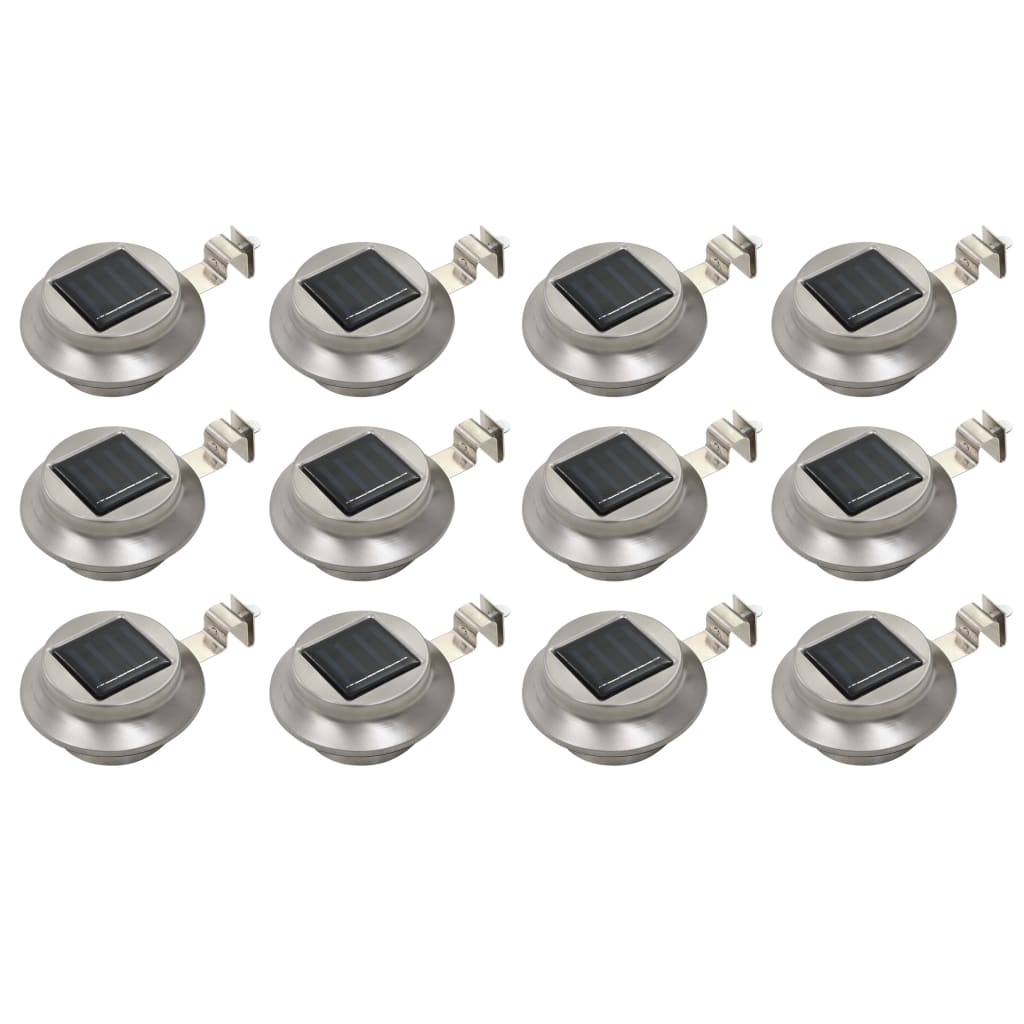 VidaXL solcellelamper 12 stk LED runde 12 cm hvide