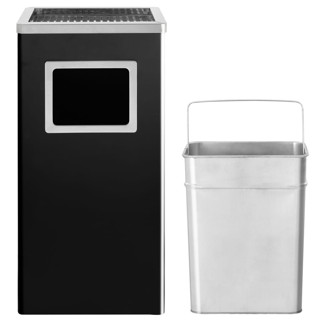 Vidaxl Ashtray Trash Hotel 45 L Steel Black