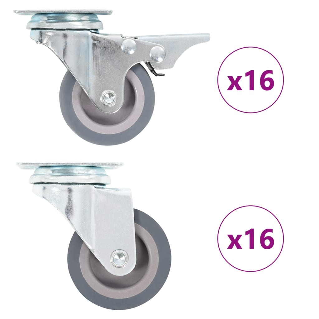 Vidaxxl 32 stk drejelige hjul 50 mm