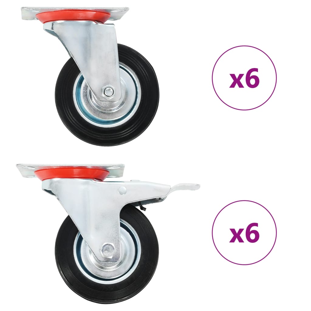 Vidaxxl 12 stk drejelige hjul 100 mm
