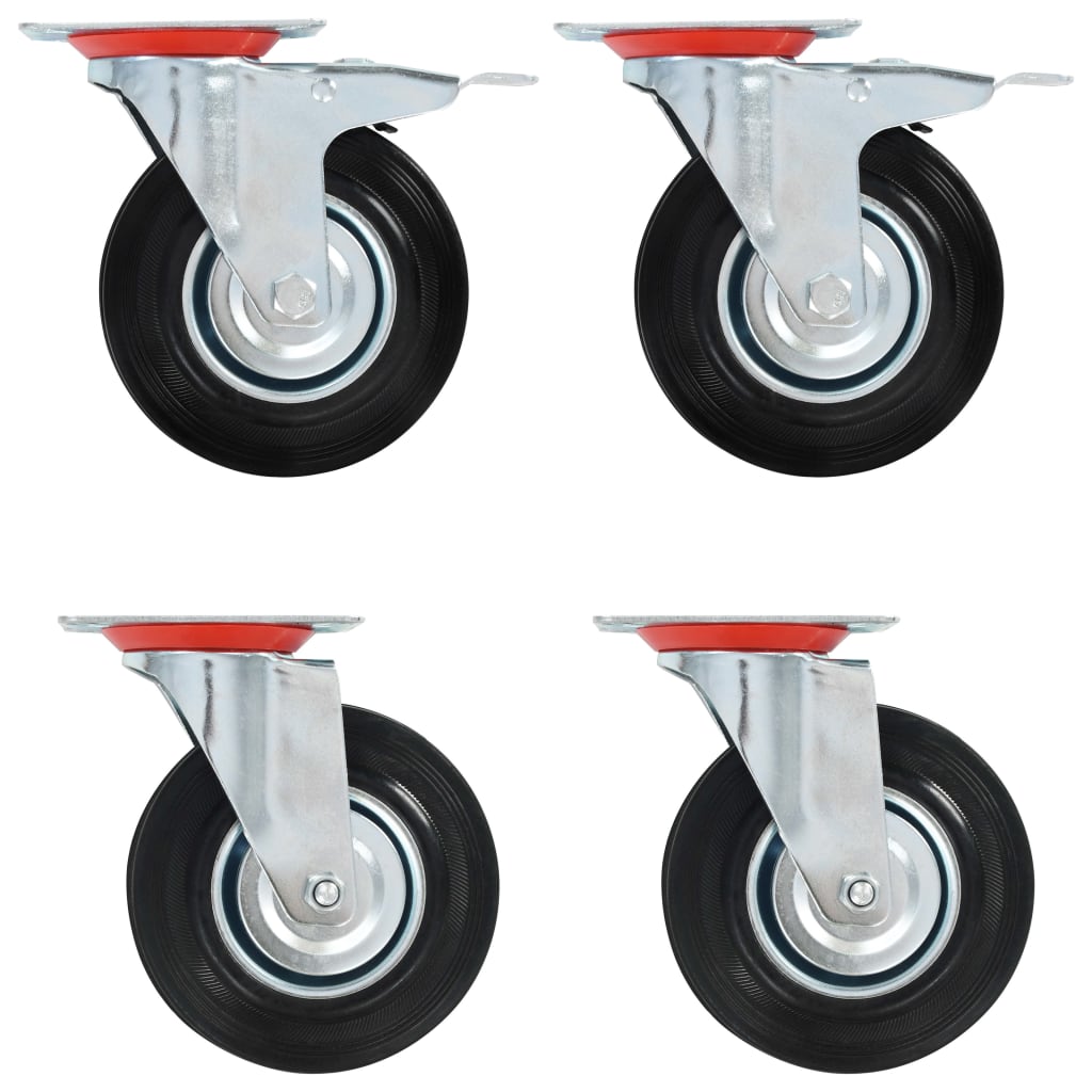 Vidaxl 8 pcs drejelige hjul 125 mm