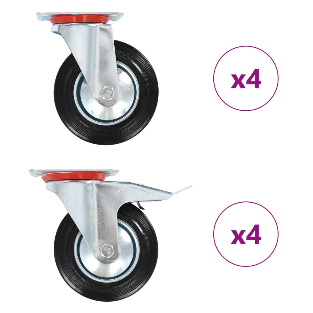 Vidaxxl 8 stk drejelige hjul 160 mm
