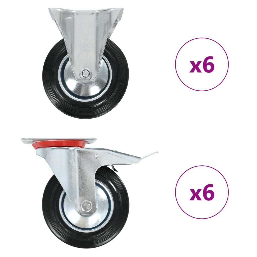 VidaXL 12 stk hjul 160 mm