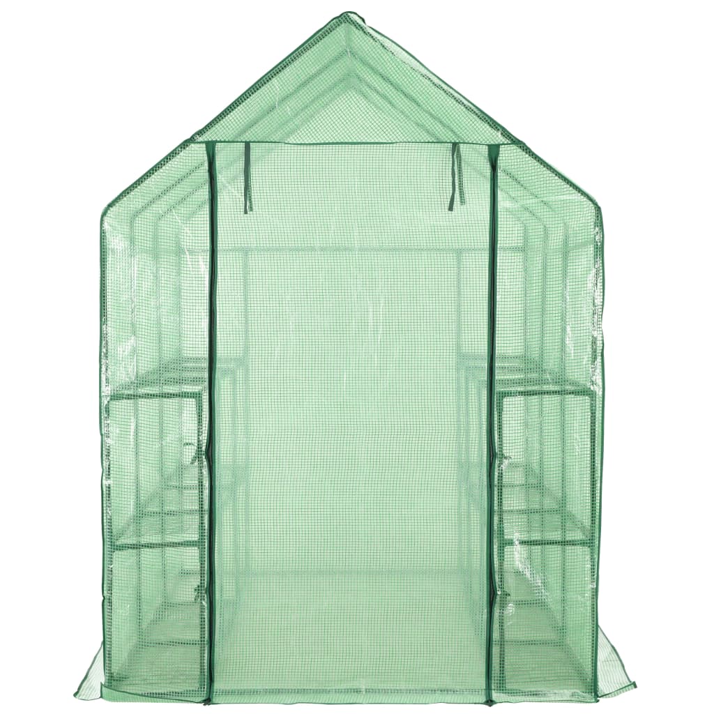 Vidaxl Walk -i drivhuset med 12 hylder 143x214x196 cm stål