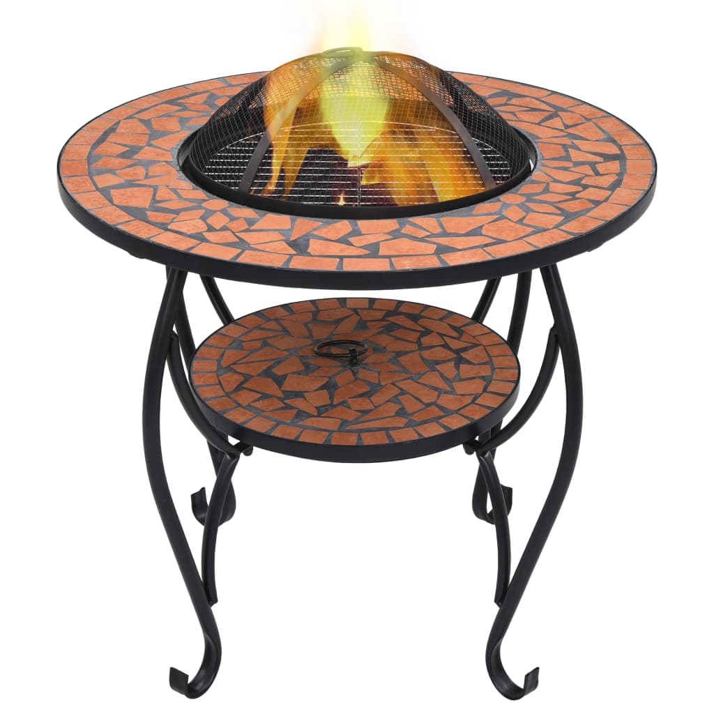 Vidaxl Fire Table Mosaic 68 cm keramisk terracotta -farvet