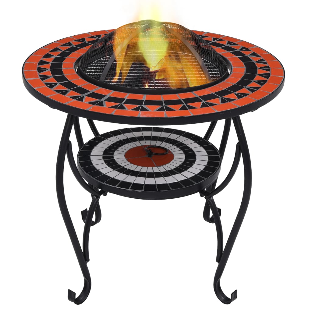 Vidaxl Fire Table Mosaic 68 cm keramisk terracotta -farvet og hvid