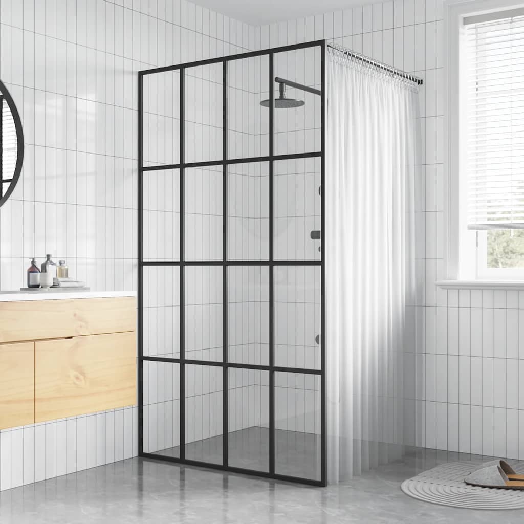 Vidaxl Walk -I brusevæg 80x195 cm gennemsigtigt tempereret glas