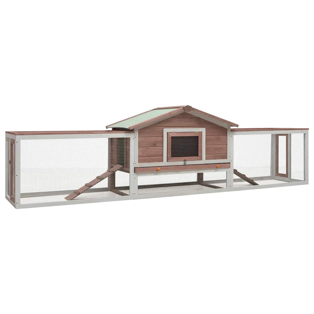 Vidaxl Rabbit Hutch 310x70x87 cm Solid fyrretræ og Pangs Mocha