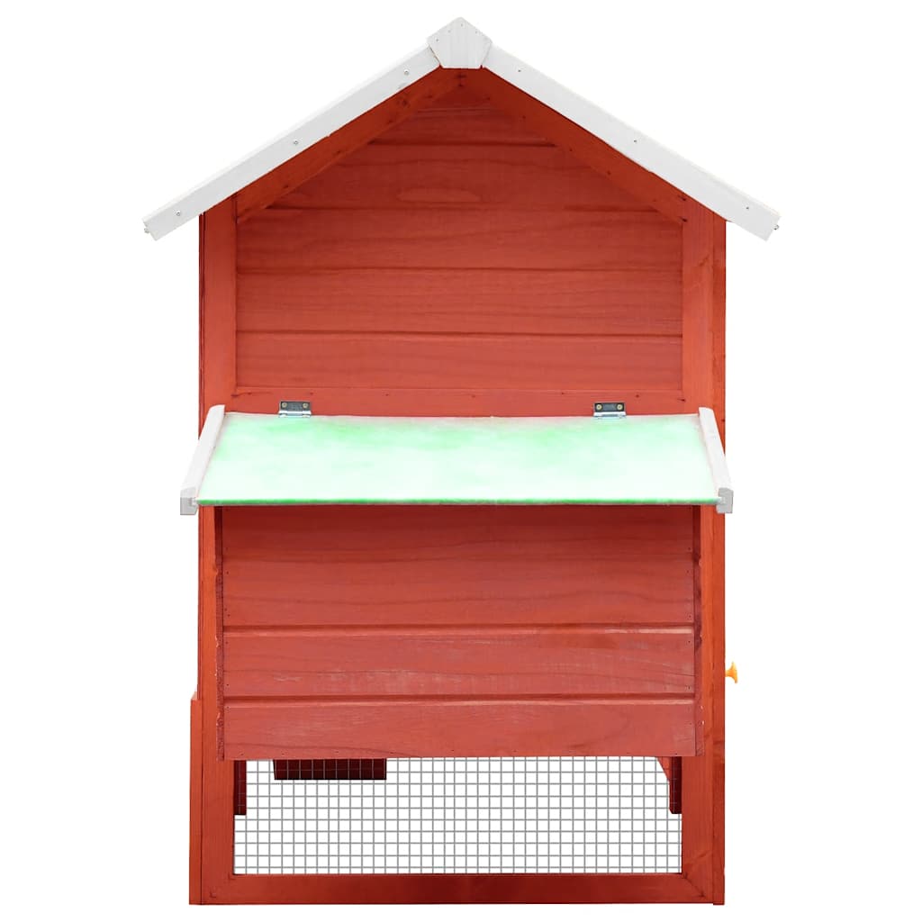 Vidaxl Chicken Coop 170x81x110 cm Solid fyrretræ og fyrretræ rød