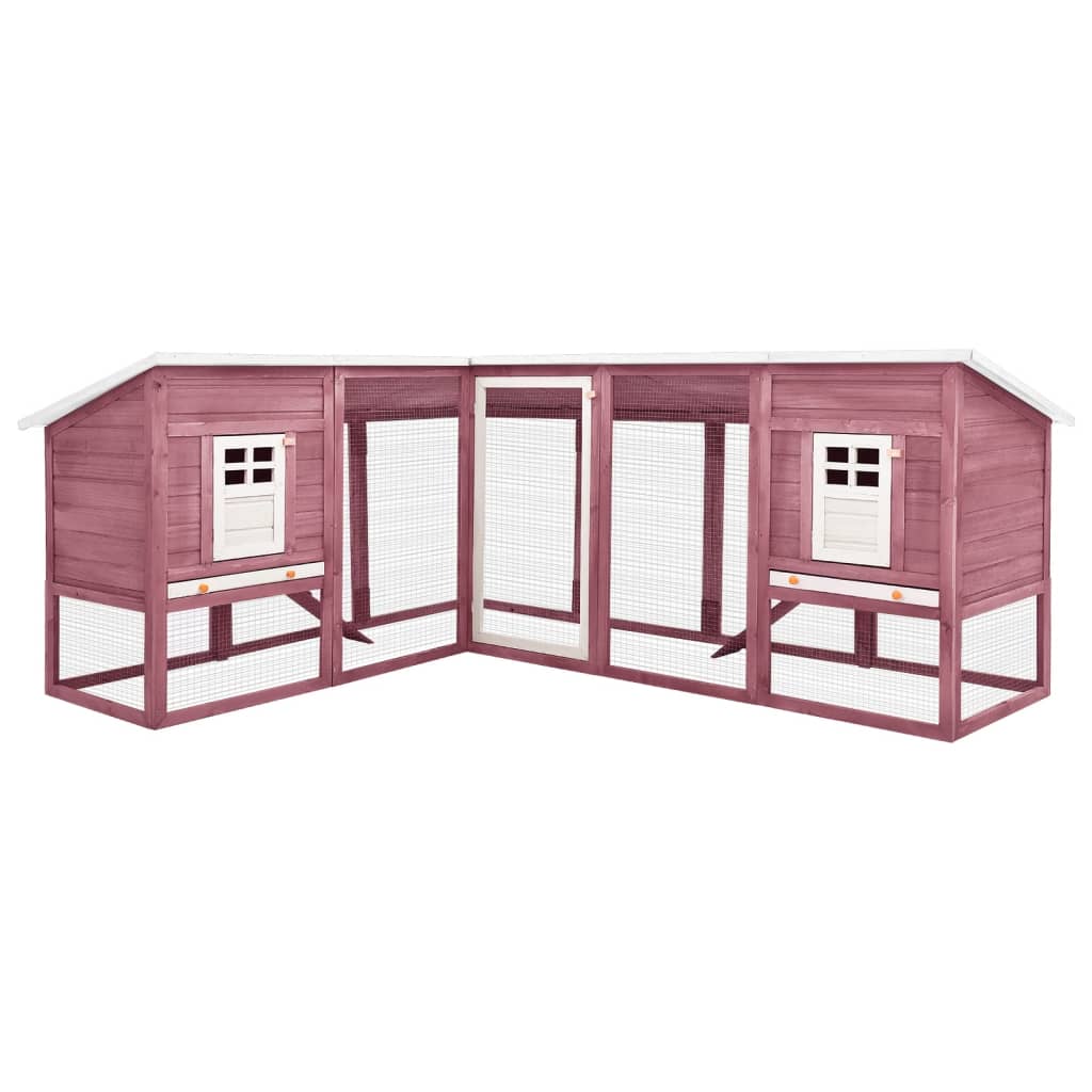 Vidaxl Rabbit Hutch til udefra med Ren Solid Vurenhout Mokka og White