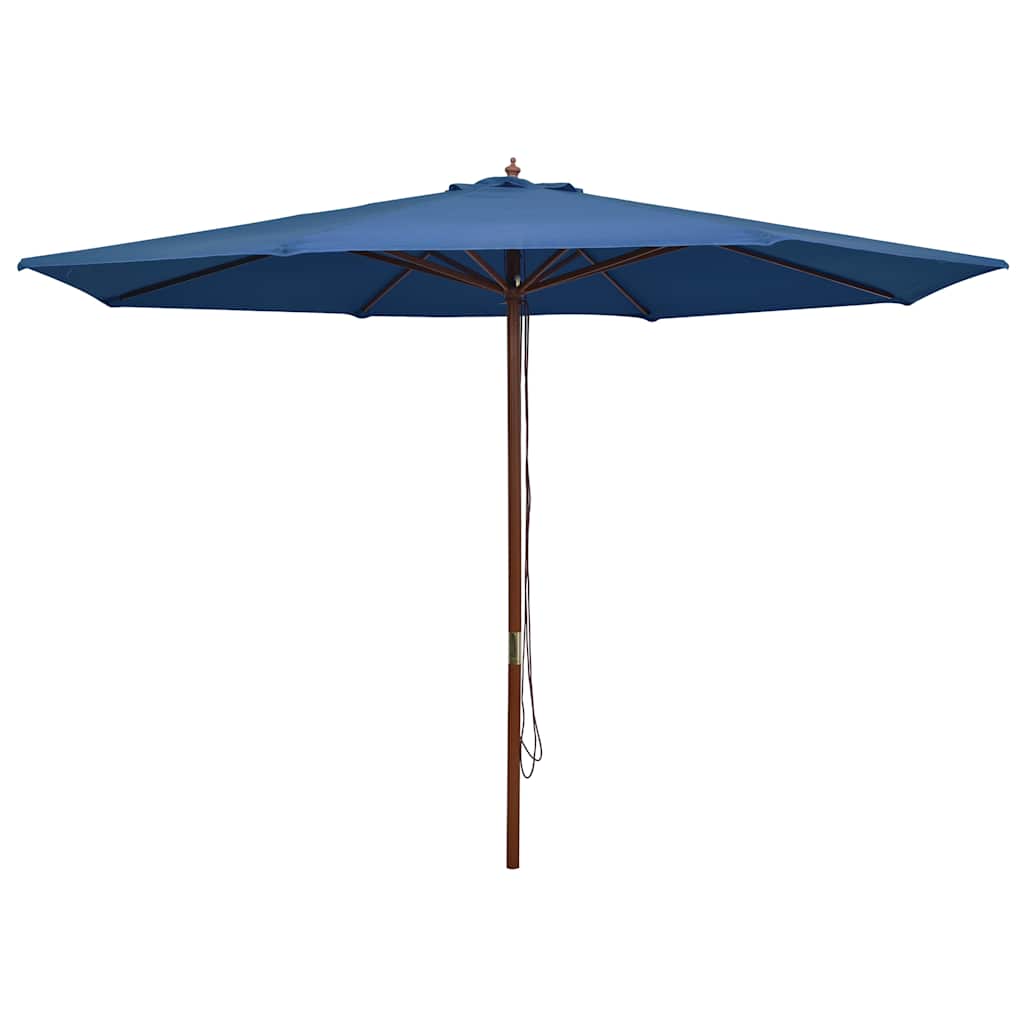 Vidaxl -parasol med træpol 350 cm blå