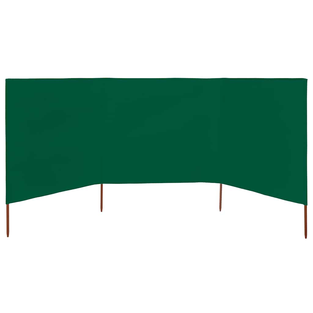 Vidaxl forrude 3 paneler 400x80 cm stofgrøn