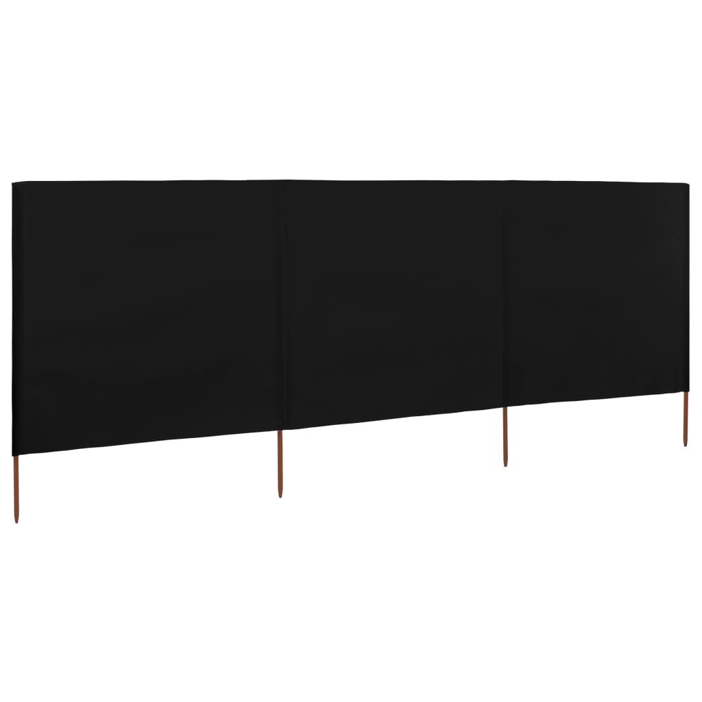 Vidaxx vindfang 3-paneler 400x160 cm stof sort