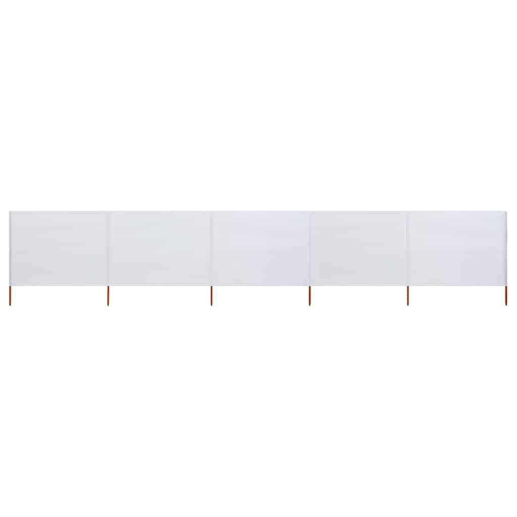 Vidaxl forrude 5 paneler 600x80 cm stof sand hvid