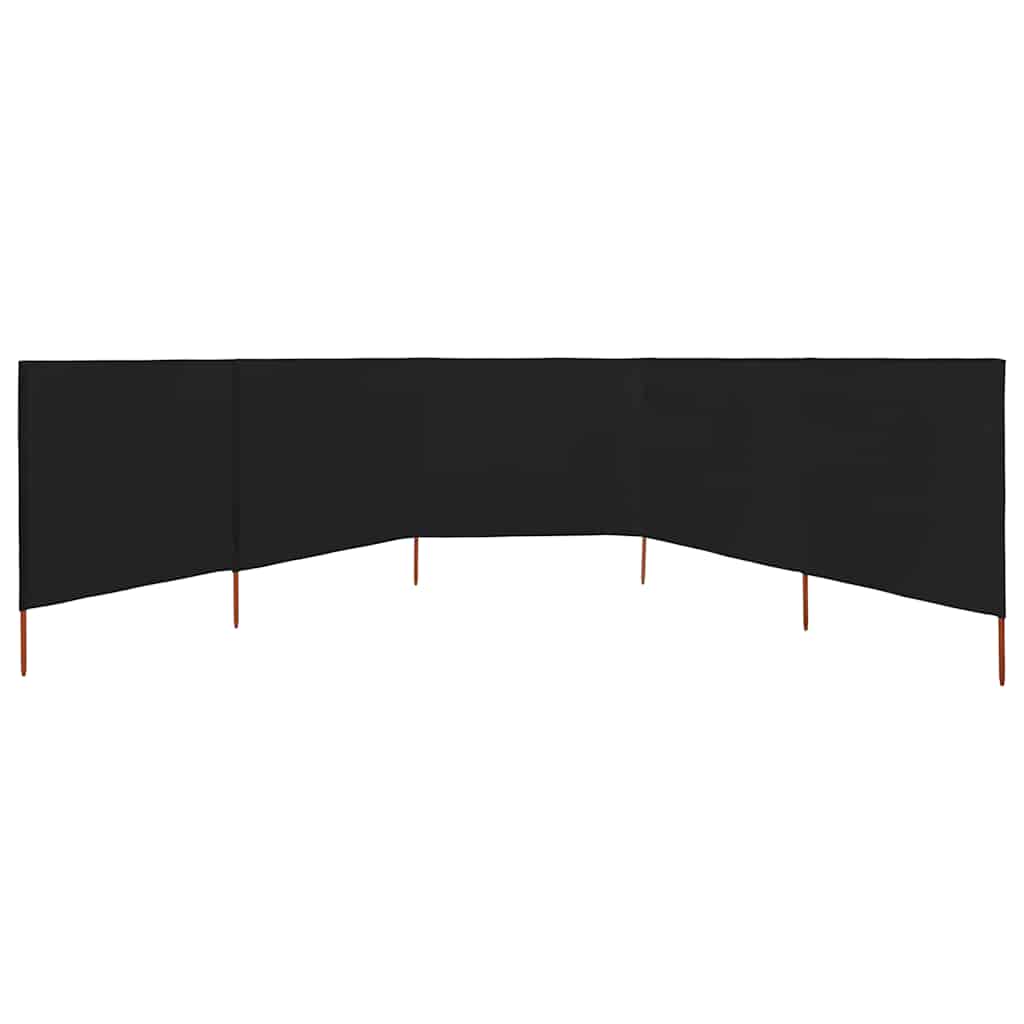 Vidaxl forrude 5 paneler 600x160 cm stof sort