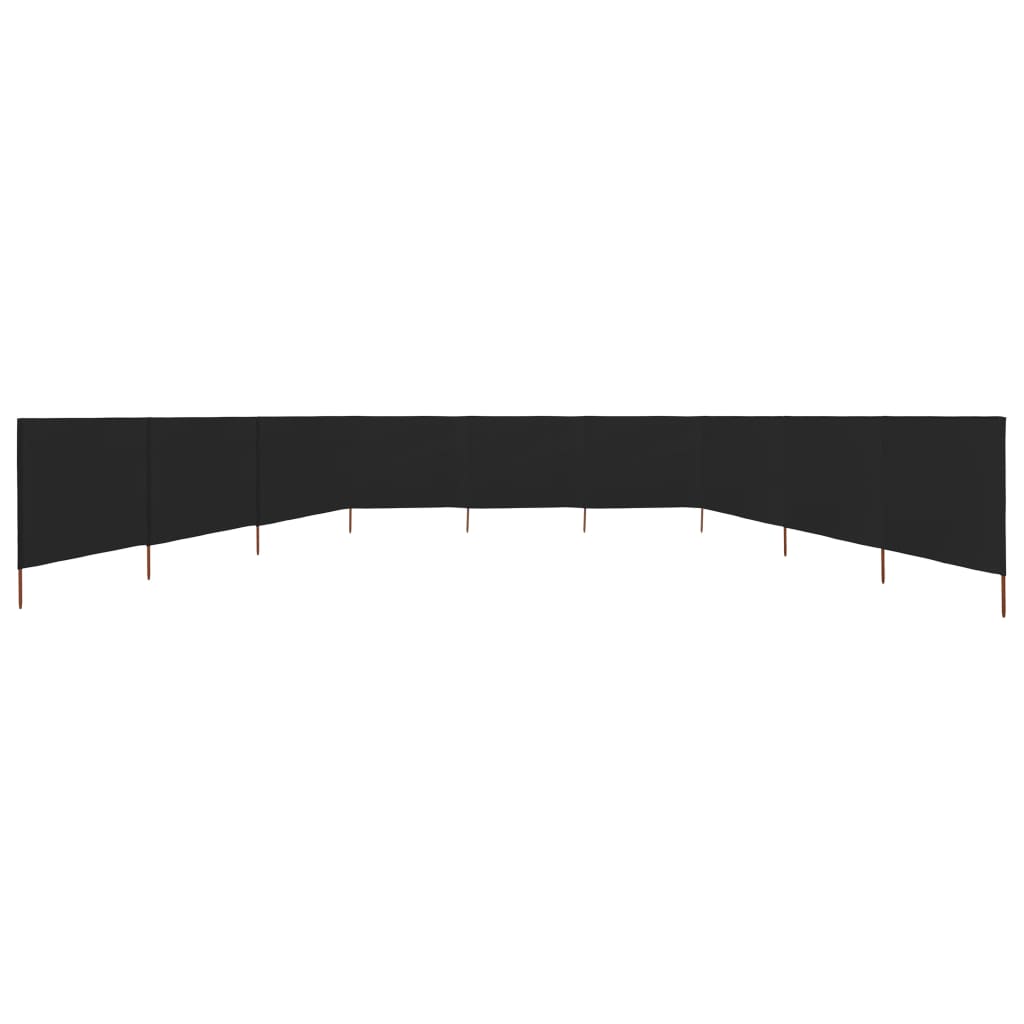 Vidaxl forrude 9 paneler 1200x80 cm stof sort
