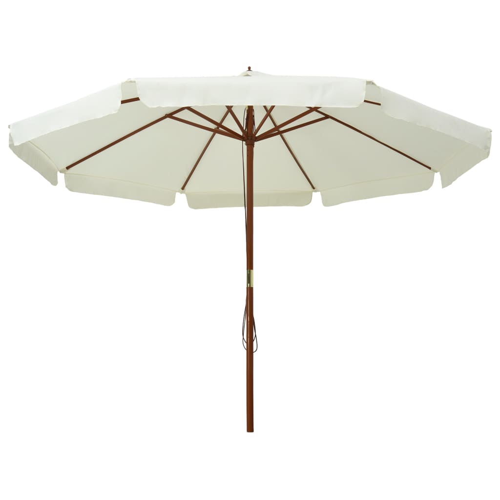Vidaxl -parasol med træpol 330 cm Sandy White